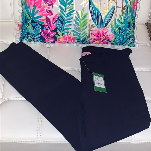 Alessia Stretch Dinner Pants Navy Blue 6 NEW NWT - Picture 4 of 5
